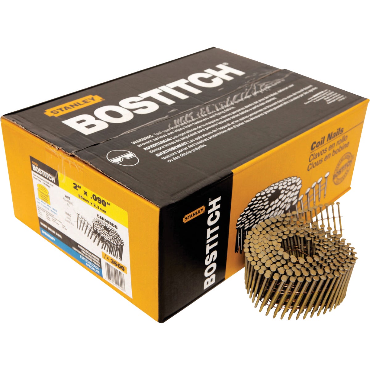 Bostitch 15 Degree Wire Weld Galvanized Coil Siding Nail, 2 In. x .092 In. (3600 Ct.)