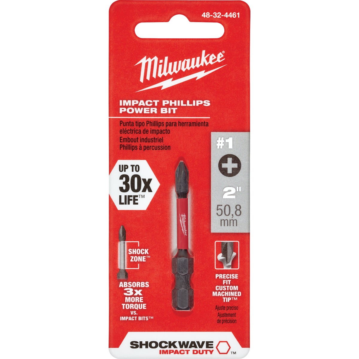 Milwaukee SHOCKWAVE #1 Phillips 2 In. Power Impact Screwdriver Bit