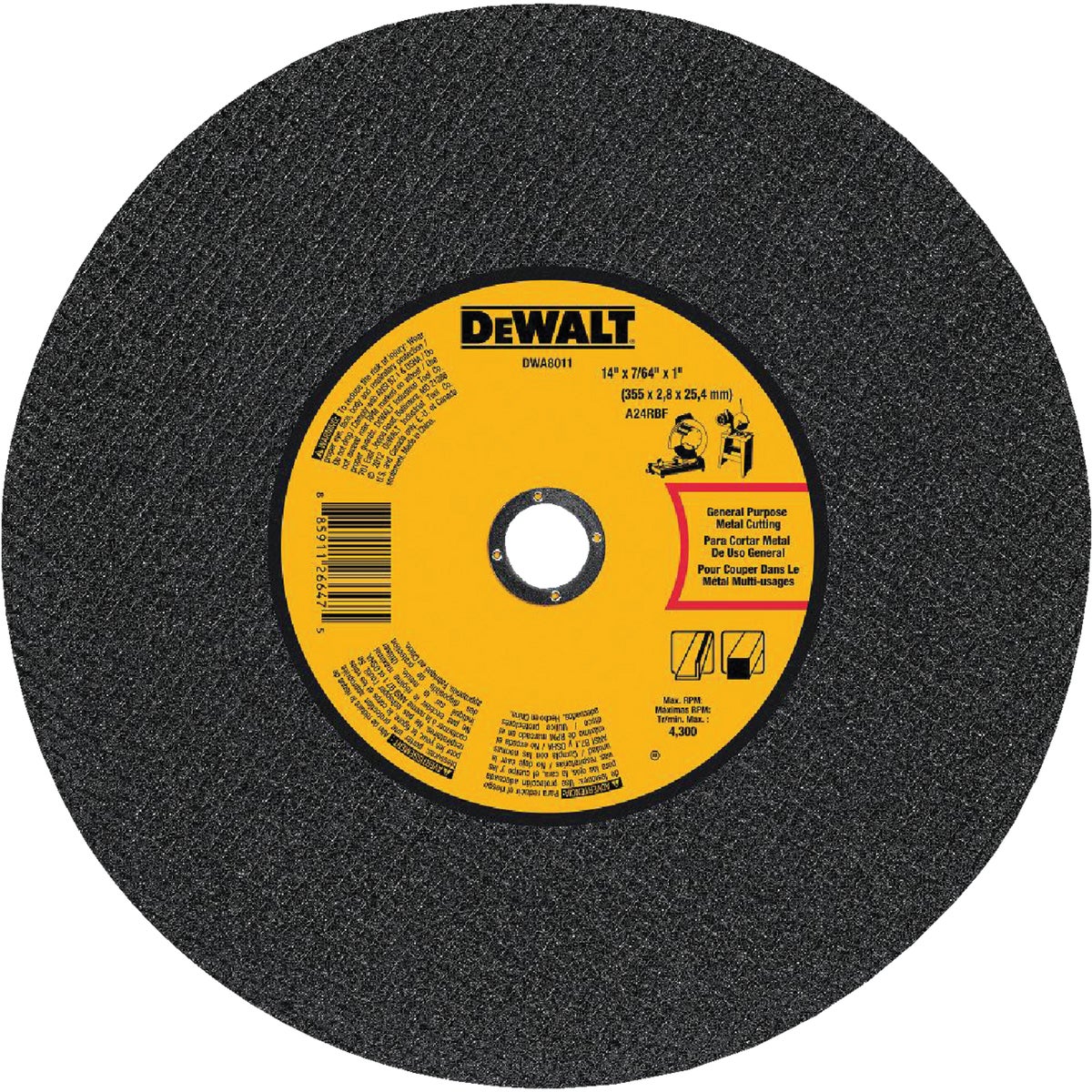 DEWALT Type 1 14 In. x 7/64 In. x 1 In. Metal Cut-Off Wheel