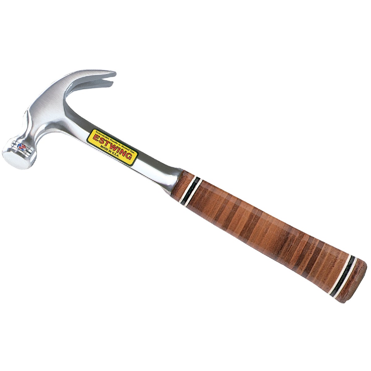 Estwing 16 Oz. Smooth-Face Curved Claw Hammer with Leather-Covered Steel Handle