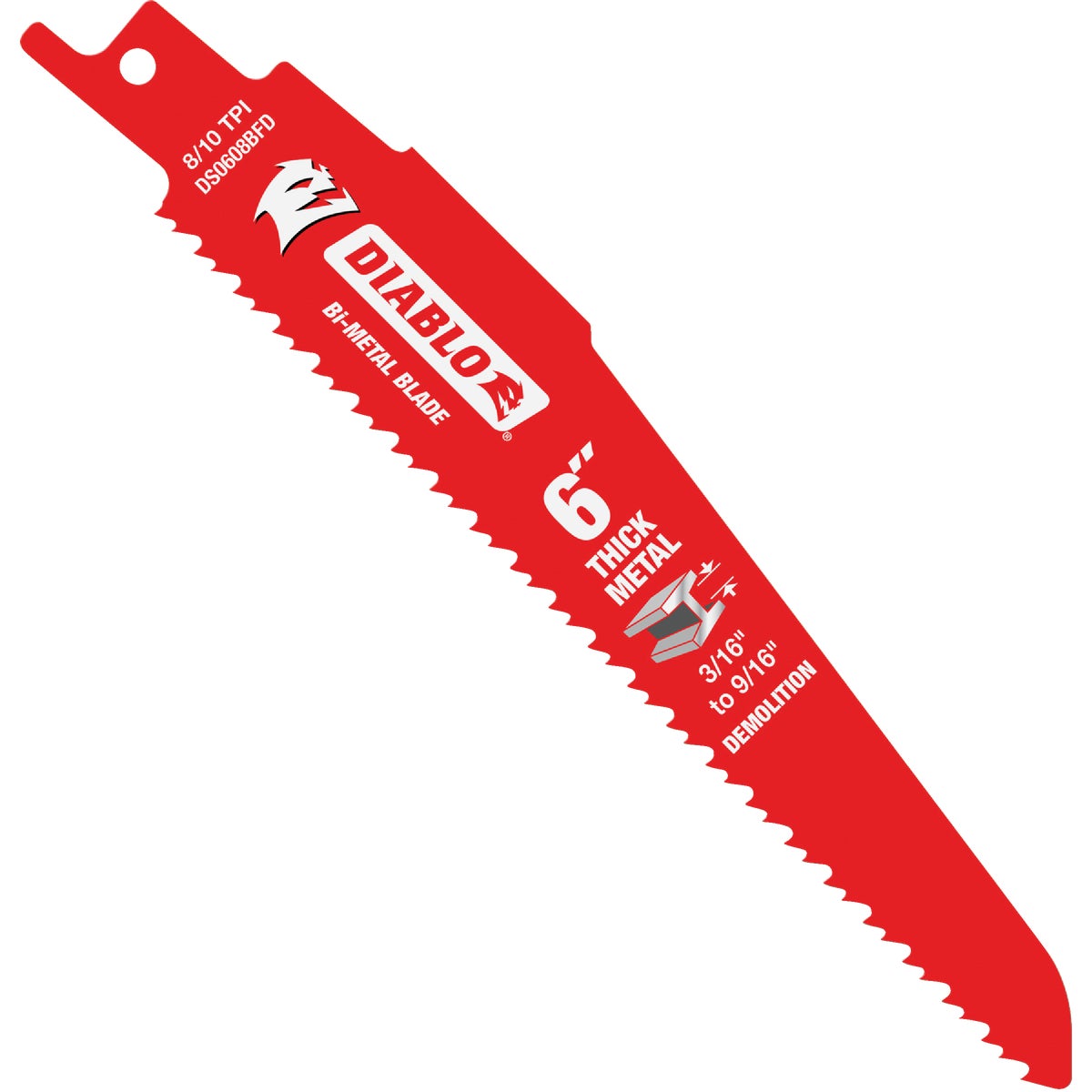 Diablo Steel Demon Bi-Metal 6 In. 8/10 TPI Metal Demolition Reciprocating Saw Blade (5-Pack)