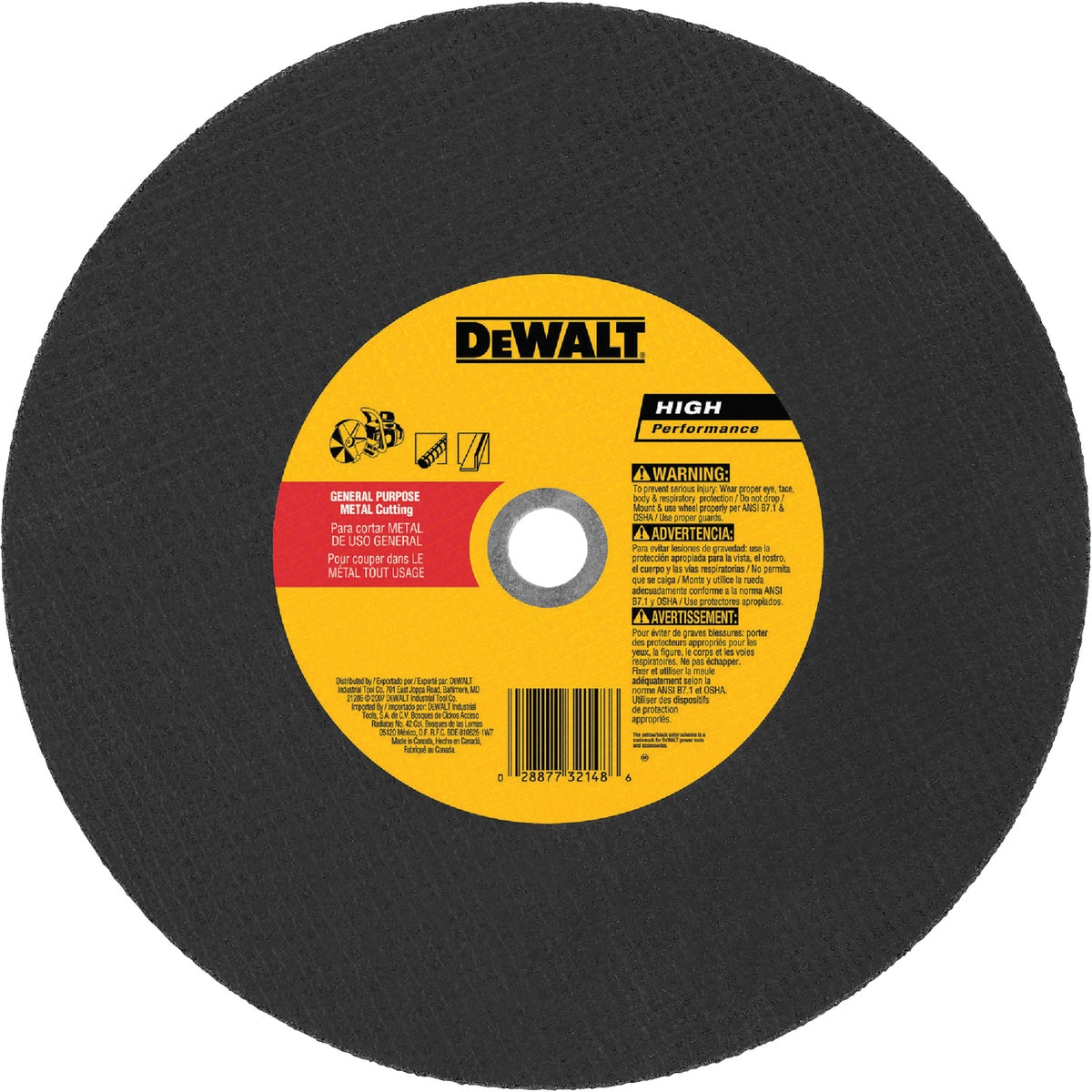 DEWALT HP Type 1 14 In. 1x /8 In. x 20 mm Metal Cut-Off Wheel