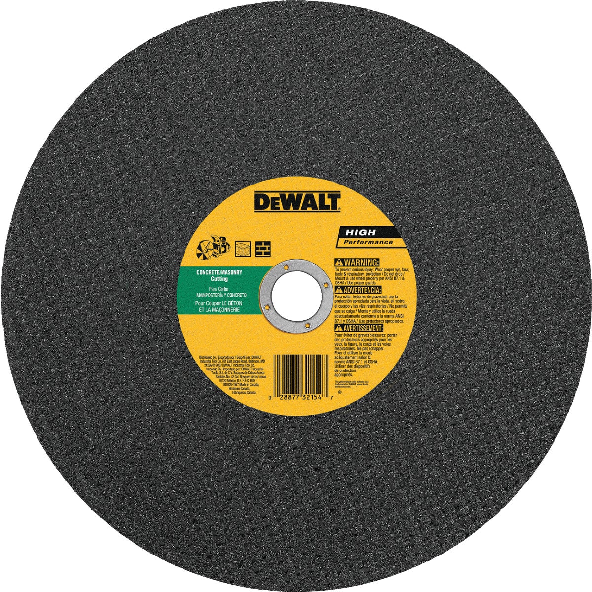 DEWALT HP Type 1 14 In. x 1/8 In. x 20 mm Masonry Cut-Off Wheel