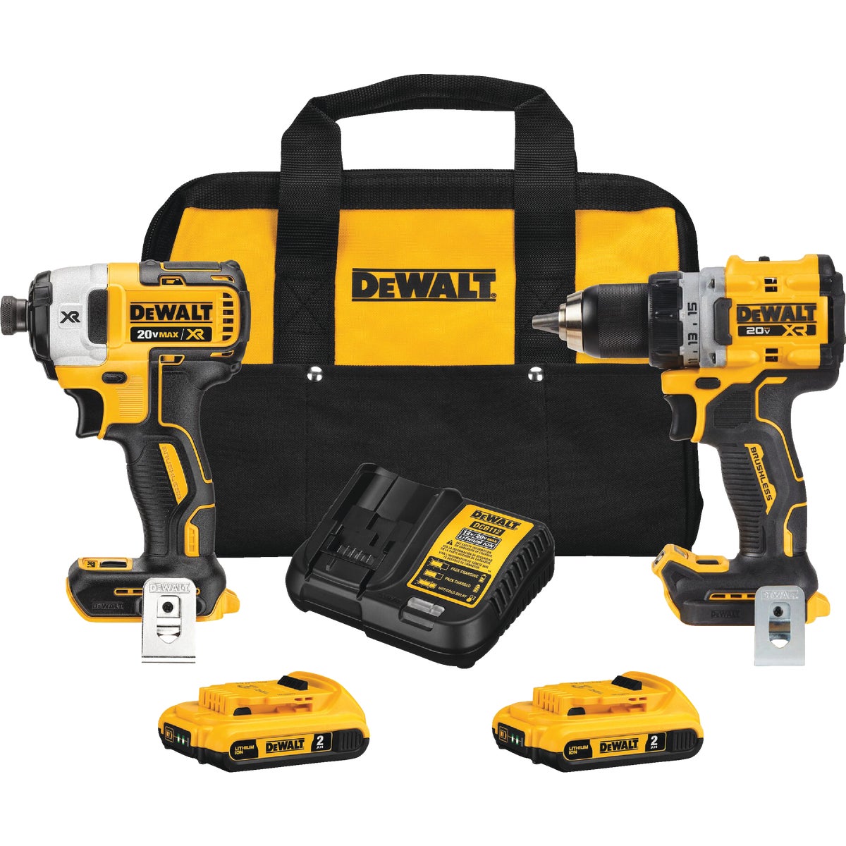 DEWALT 2-Tool 20V MAX XR Lithium-Ion Brushless Drill/Driver & Impact Driver Cordless Tool Combo Kit
