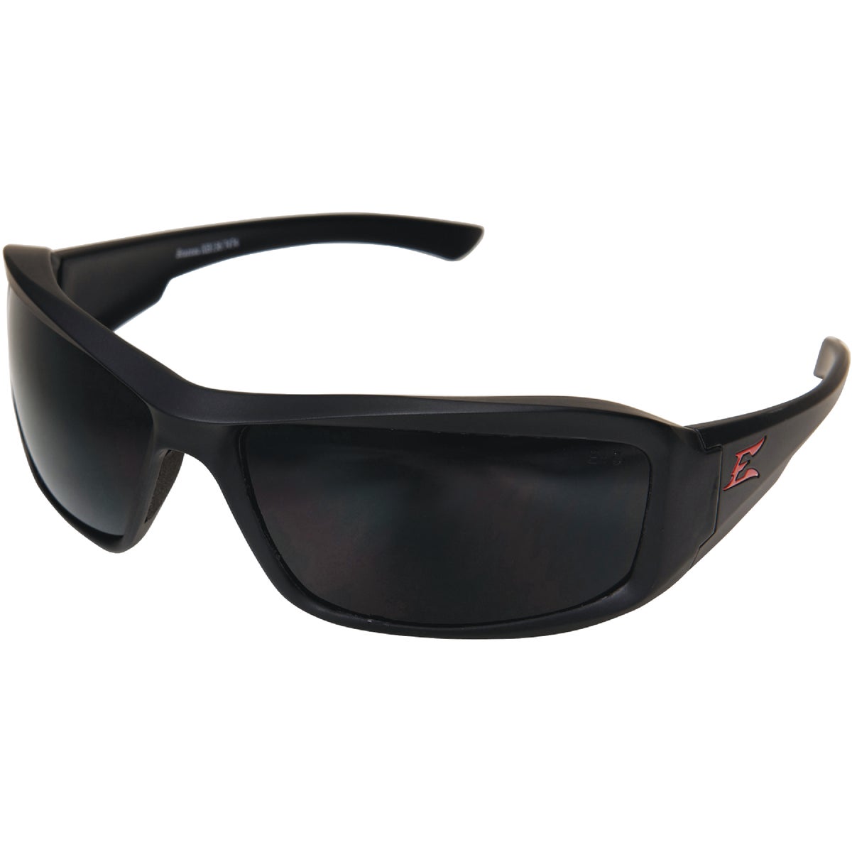 Edge Eyewear Brazeau Matte Black Frame Safety Glasses with Smoke Lenses