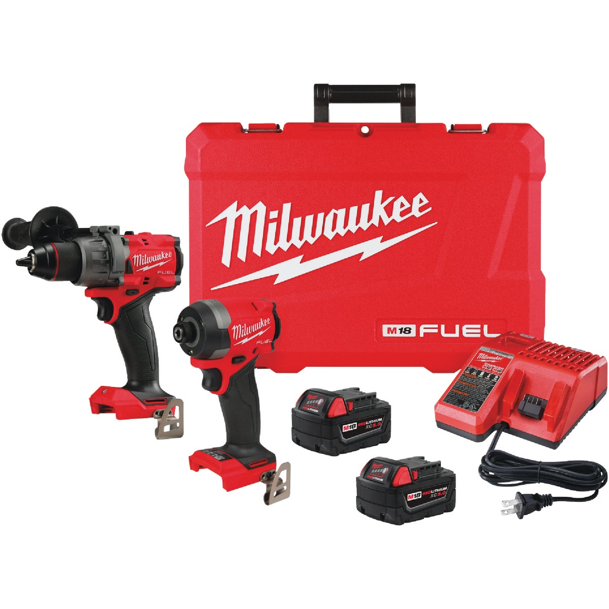 Milwaukee 2-Tool M18 FUEL 18 Volt Lithium-Ion Brushless Hammer Drill & Impact Driver Cordless Tool Combo Kit