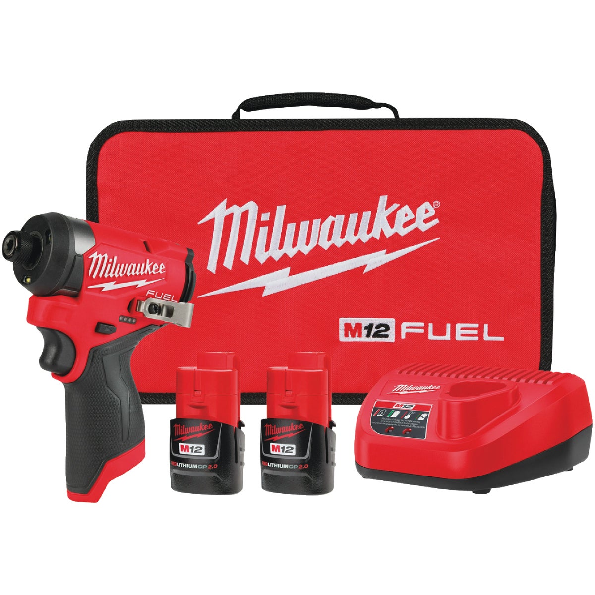 Milwaukee M12 FUEL Brushless 1/4 In. Hex Subcompact Cordless Impact Driver Kit