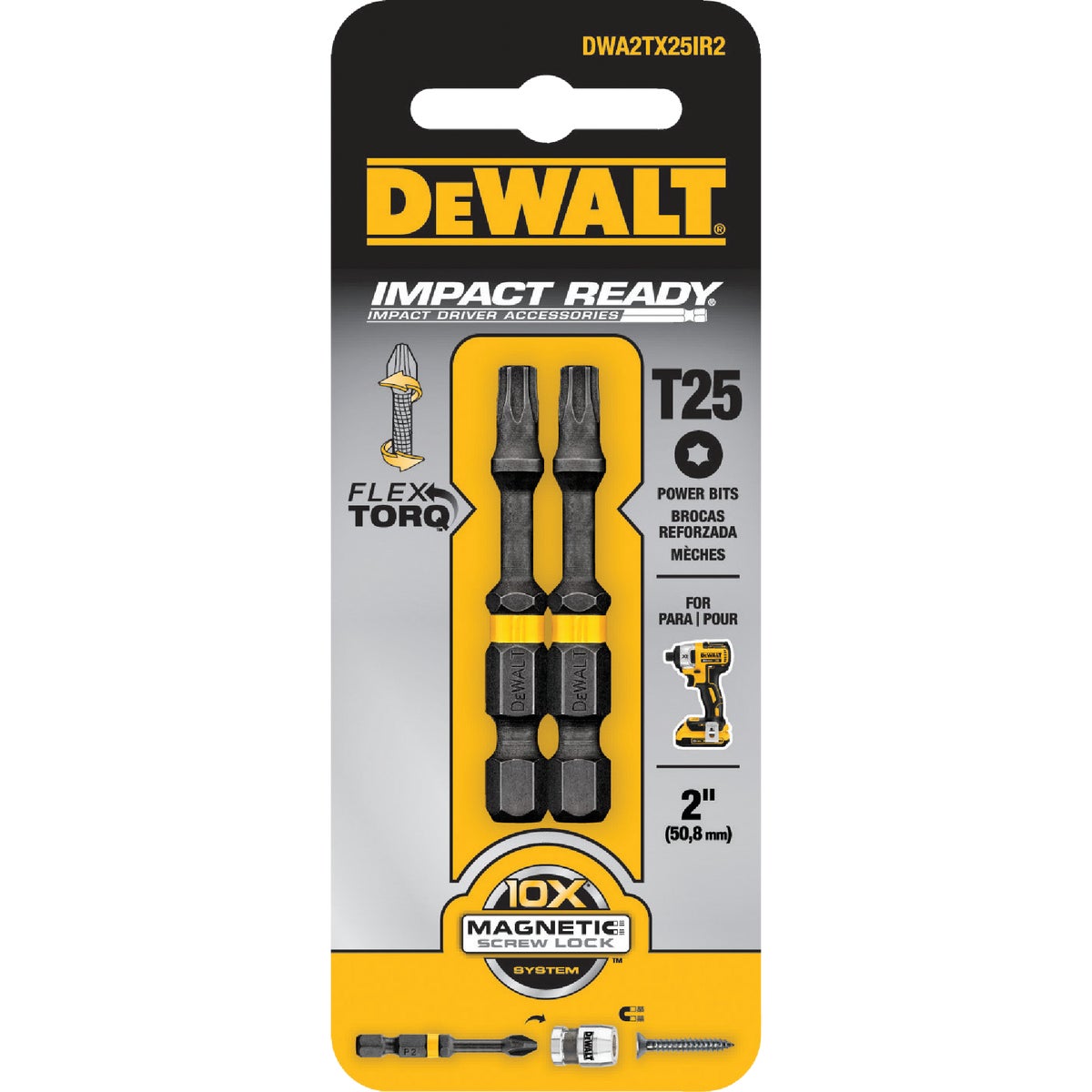 2PK 2″ T25 IR TORX BIT