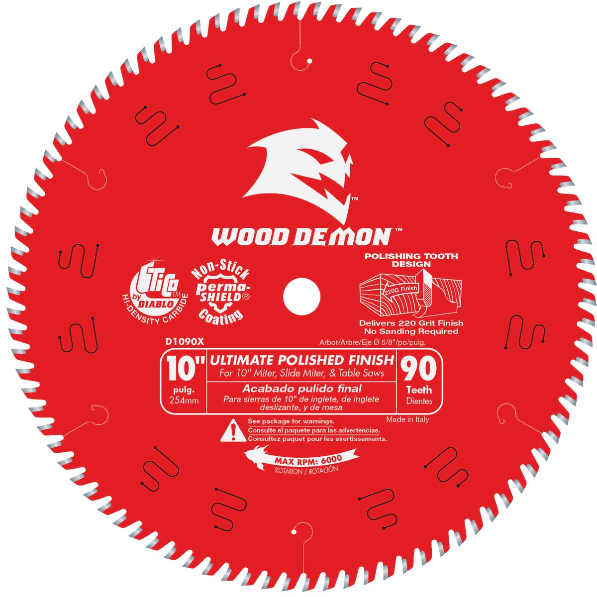 Diablo 10 In. 90-Tooth Flawless Finish Circular Saw Blade