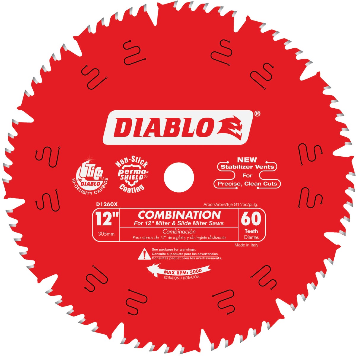 Diablo 12 In. 60-Tooth Combination Circular Saw Blade