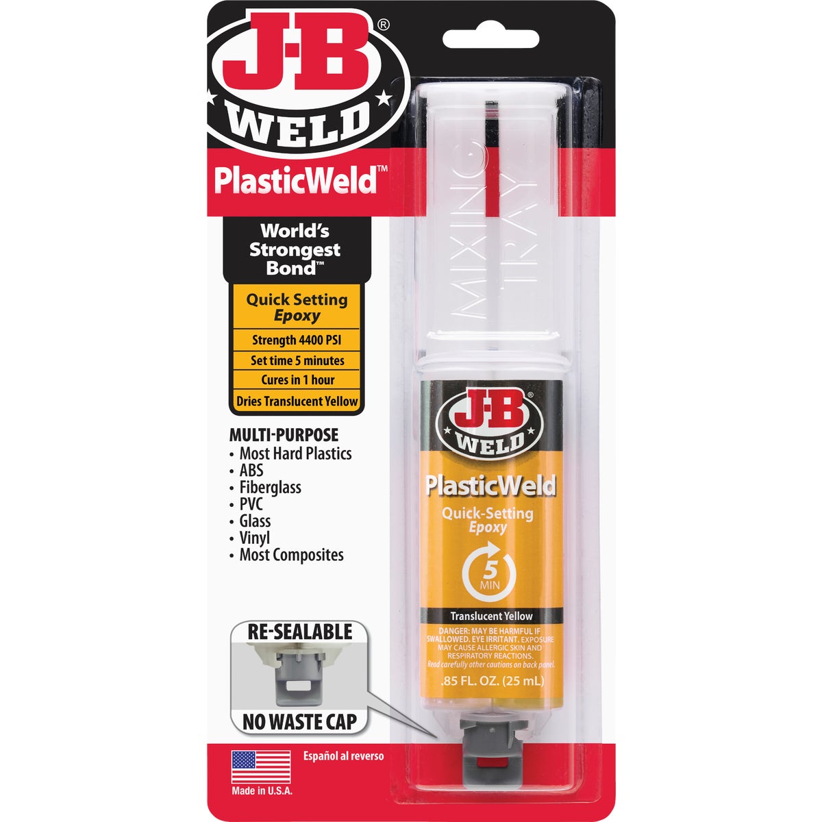 J-B Weld 0.85 Oz. PlasticWeld Epoxy Syringe