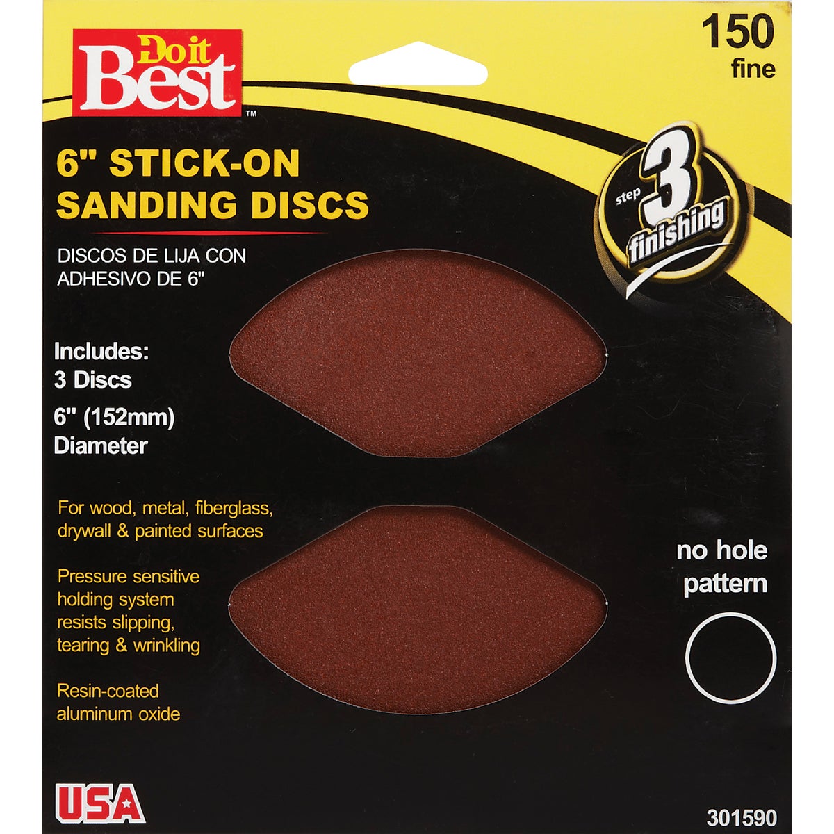Do it Best 6 In. 150 Grit Stick-On Sanding Disc (3-Pack)