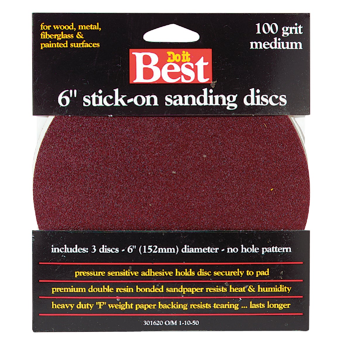 Do it Best 6 In. 100 Grit Stick-On Sanding Disc (3-Pack)
