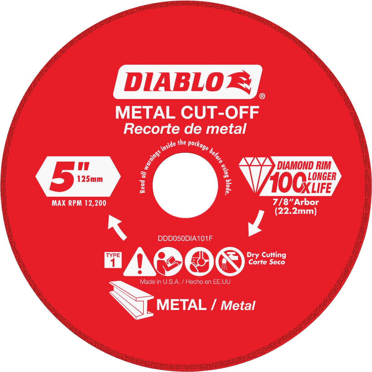 Diablo Type 1 5 In. x 7/8 In. Metal Cutting Diamond Cut-Off Wheel