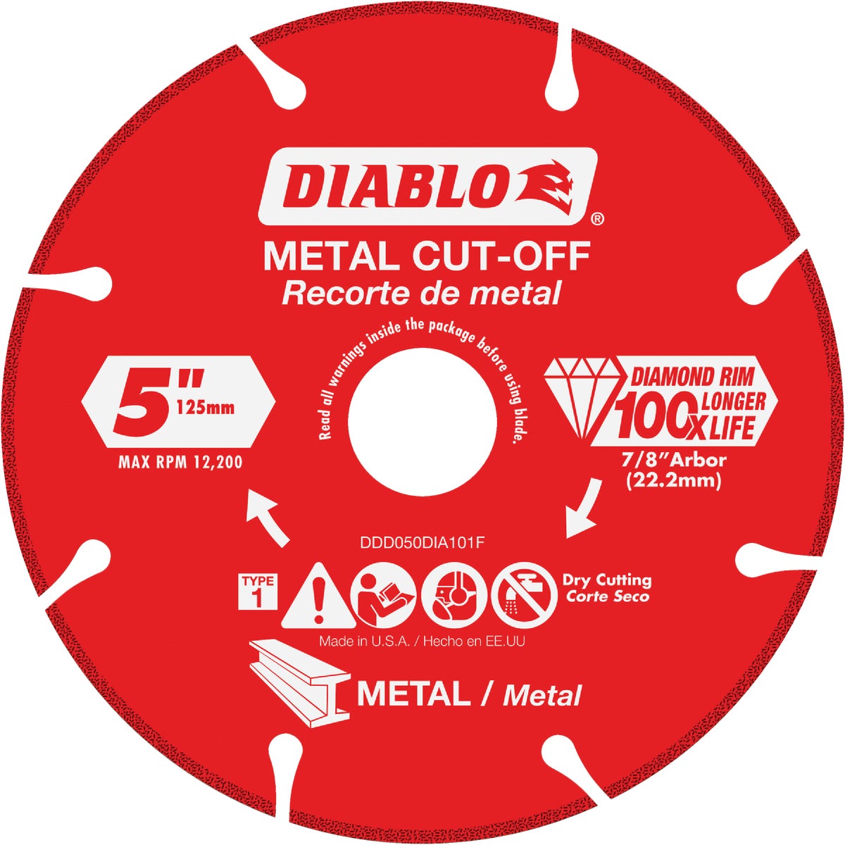 Diablo Type 1 5 In. x 7/8 In. Metal Cutting Diamond Cut-Off Wheel