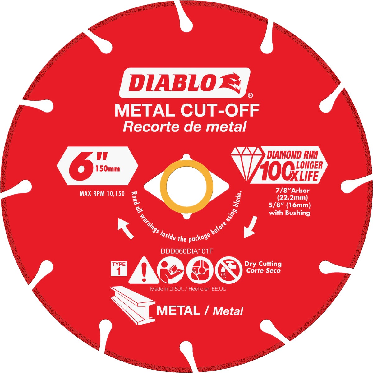 Diablo Type 1 6 In. x 7/8 In. Metal Cutting Diamond Cut-Off Wheel