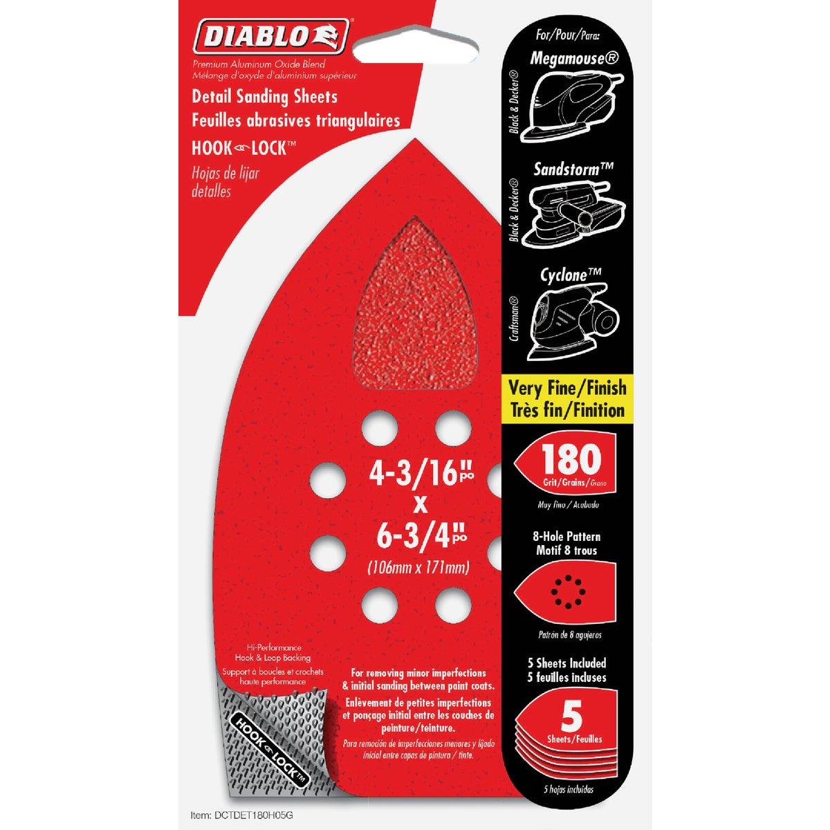 Diablo MegaMouse 180-Grit Sandpaper (5-Pack)