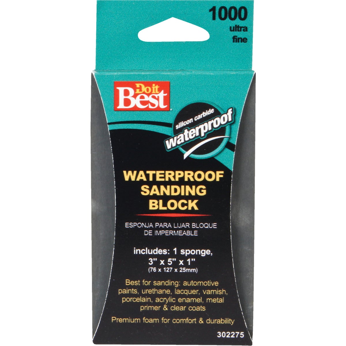 Do it Best Waterproof 3 In. x 5 In. x 1 In. 1000 Grit Ultra Fine Sanding Sponge