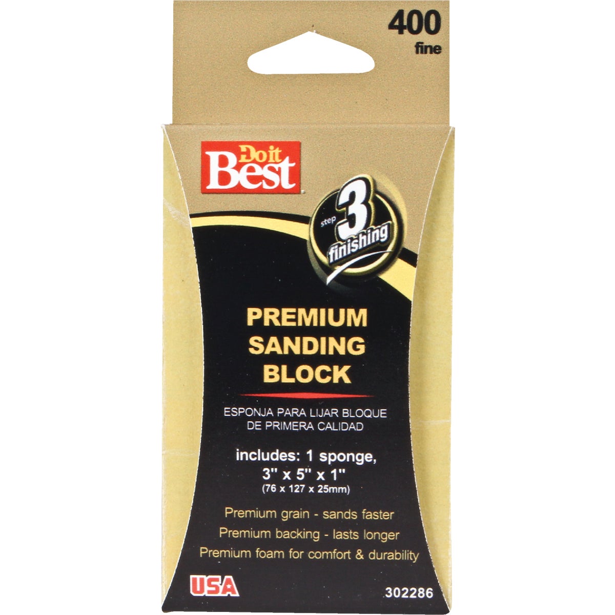 Do it Best Premium 3 In. x 5 In. x 1 In. 400 Grit Fine Sanding Sponge