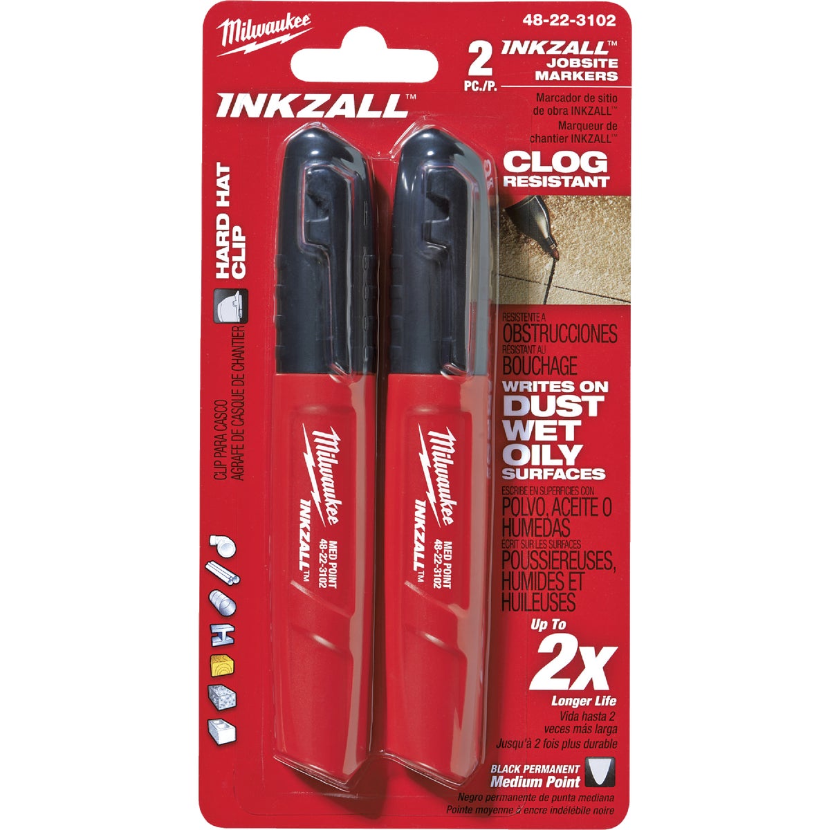 2PK BLK MEDIUM PT MARKER