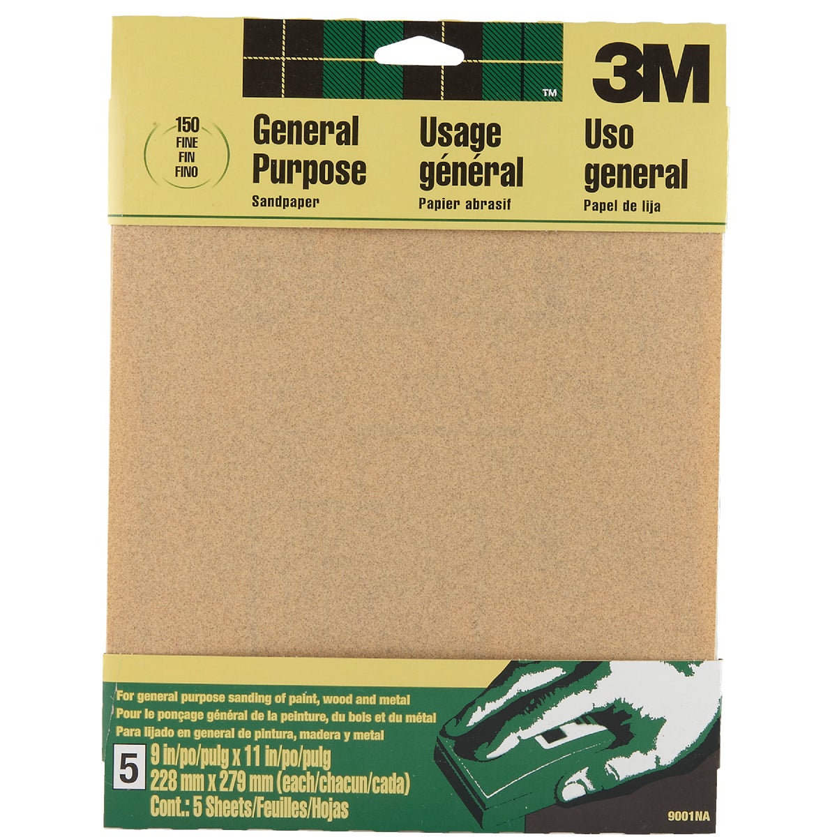 3M General-Purpose 9 In. x 11 In. 150 Grit Fine Sandpaper (5-Pack)