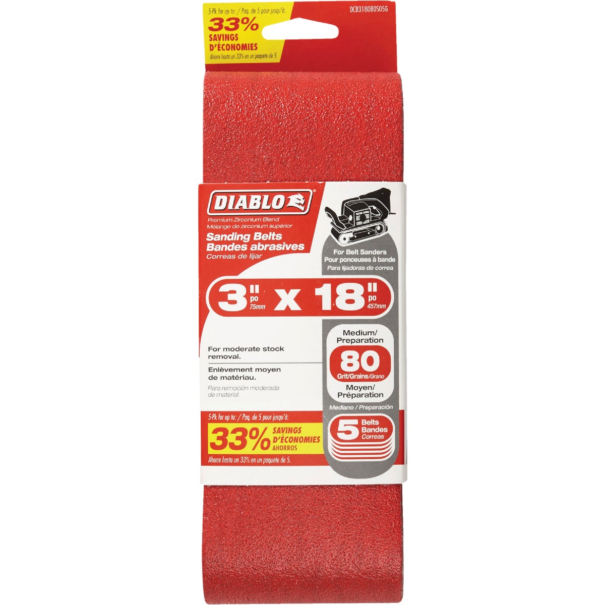 5PK 3X18 80G SAND BELT