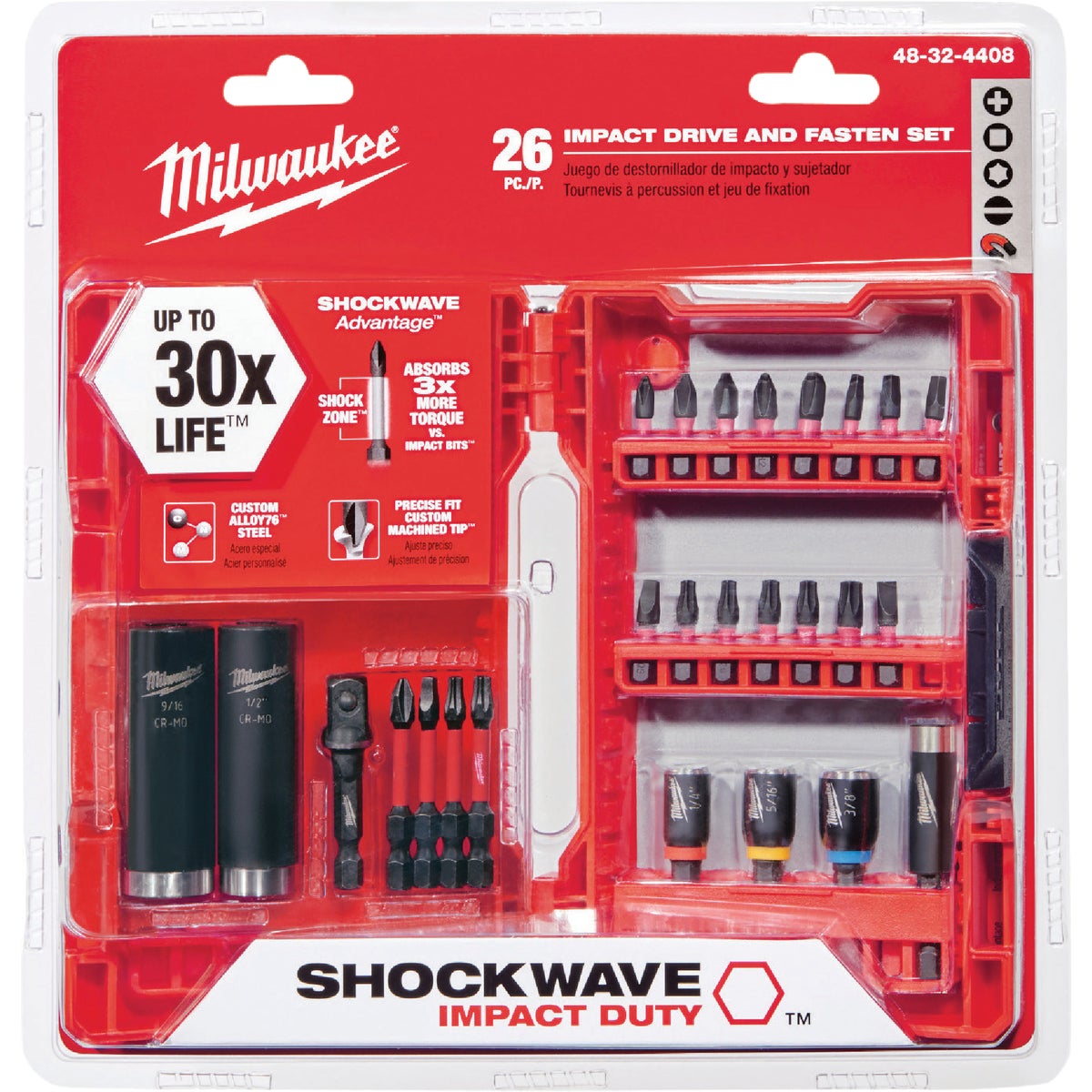 Milwaukee SHOCKWAVE Impact Screwdriver Bit Set (26-Piece)