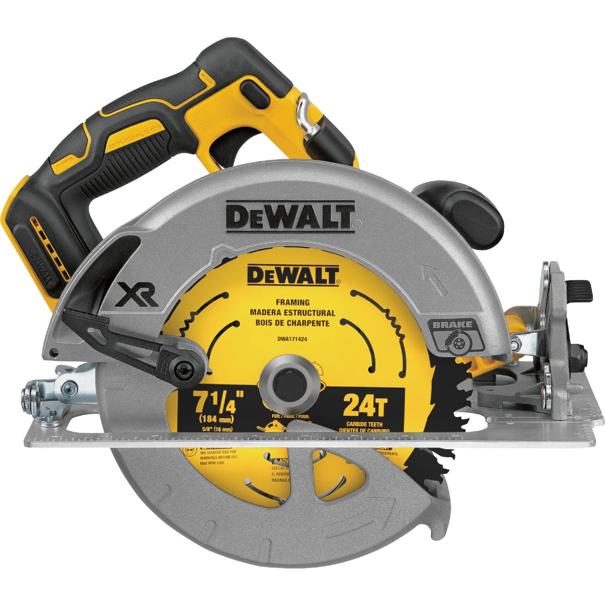 DEWALT 20 Volt MAX XR Lithium-Ion Brushless 7-1/4 In. Cordless Circular Saw (Tool Only)