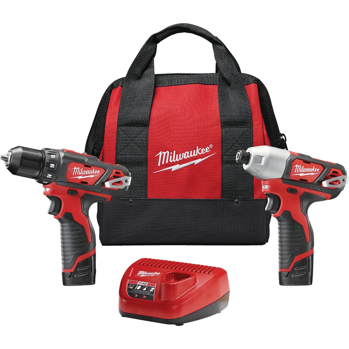 Milwaukee 2-Tool M12 12V Lithium-Ion Drill/Driver & Impact Driver Cordless Tool Combo Kit