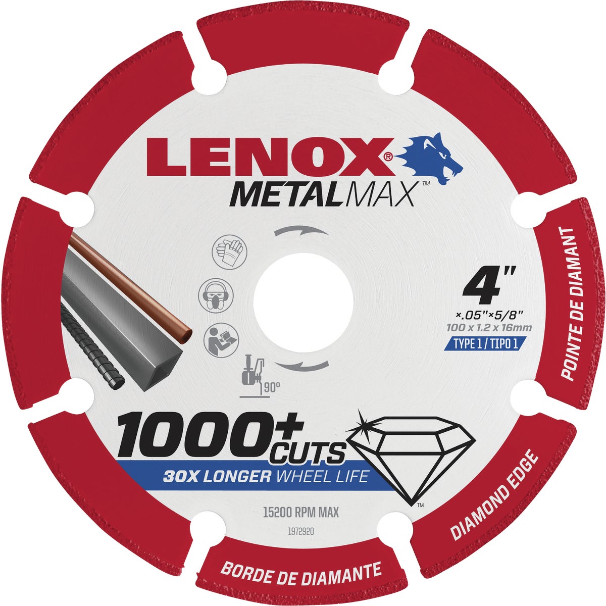 Lenox MetalMax 4 In. Segmented Rim Dry Cut Diamond Blade with 5/8 In. Arbor