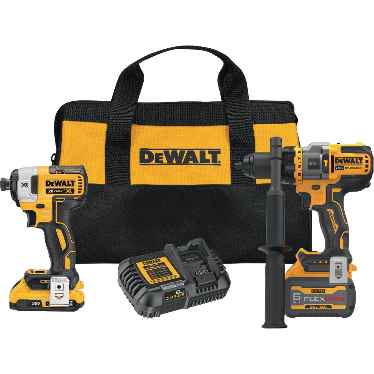 DEWALT FLEXVOLT 2-Tool 20V MAX Lithium-Ion Brushless Hammer Drill/Impact Driver Cordless Combo Kit