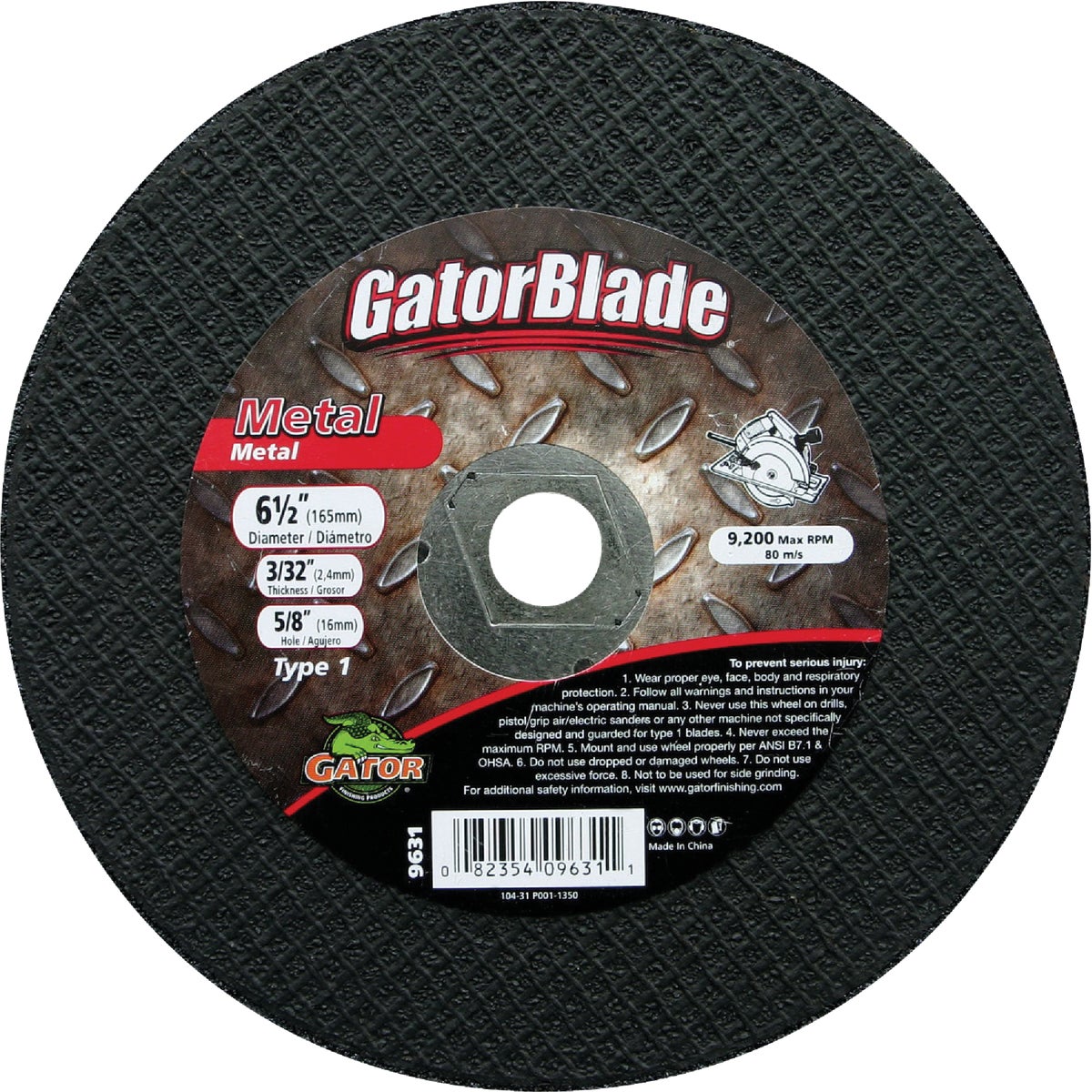 Gator Blade Type 1 6-1/2 In. x 3/32 In. x 5/8 In. Metal Cut-Off Wheel
