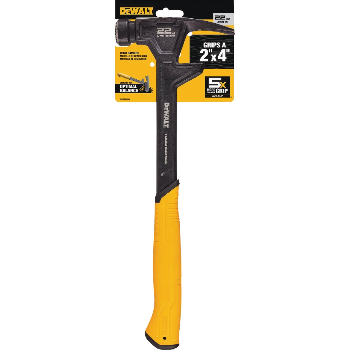 DEWALT TOUGHSERIES 22 Oz. Curved Demo Hammer with Steel Handle