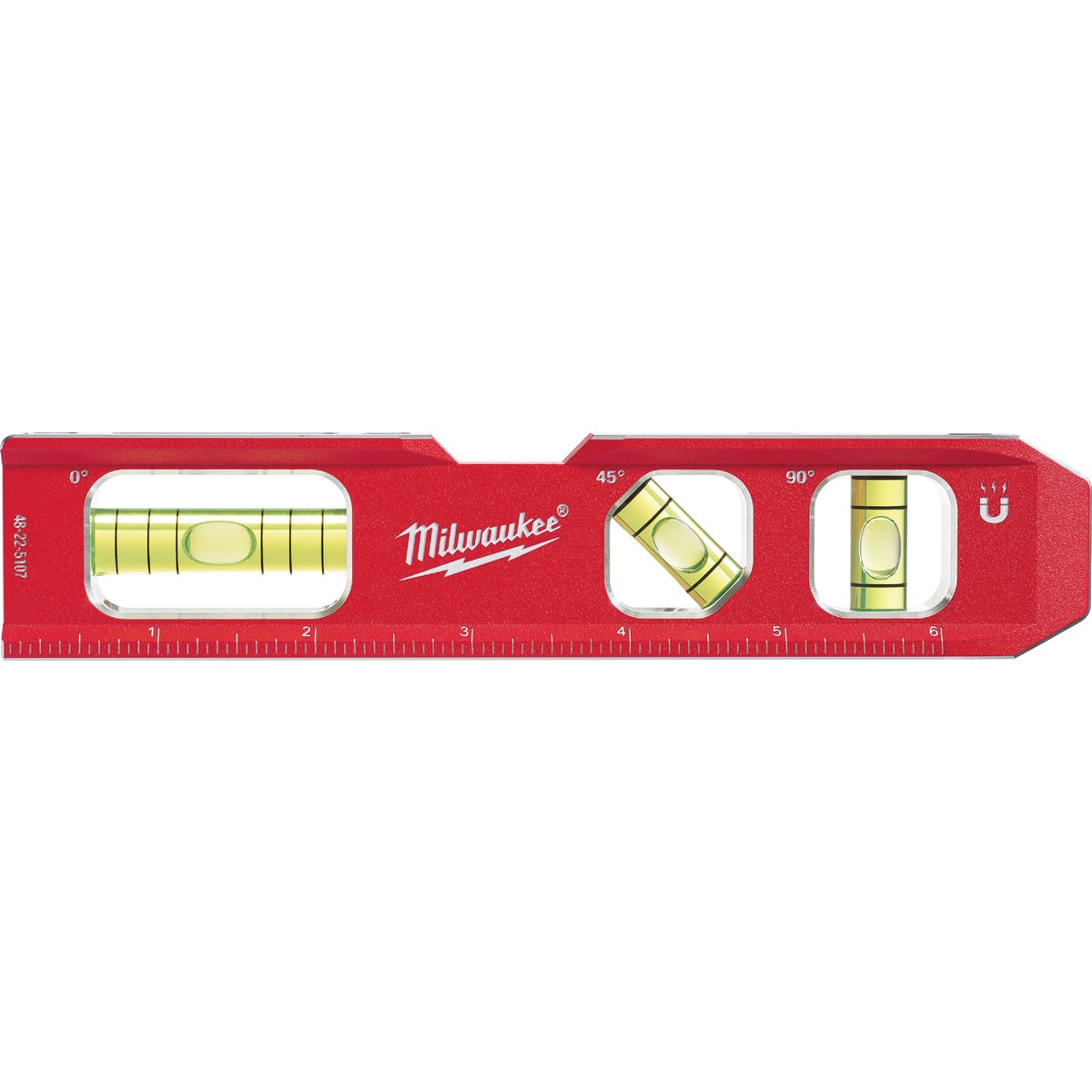 Milwaukee 7 In. Aluminum Magnetic Compact Billet Torpedo Level