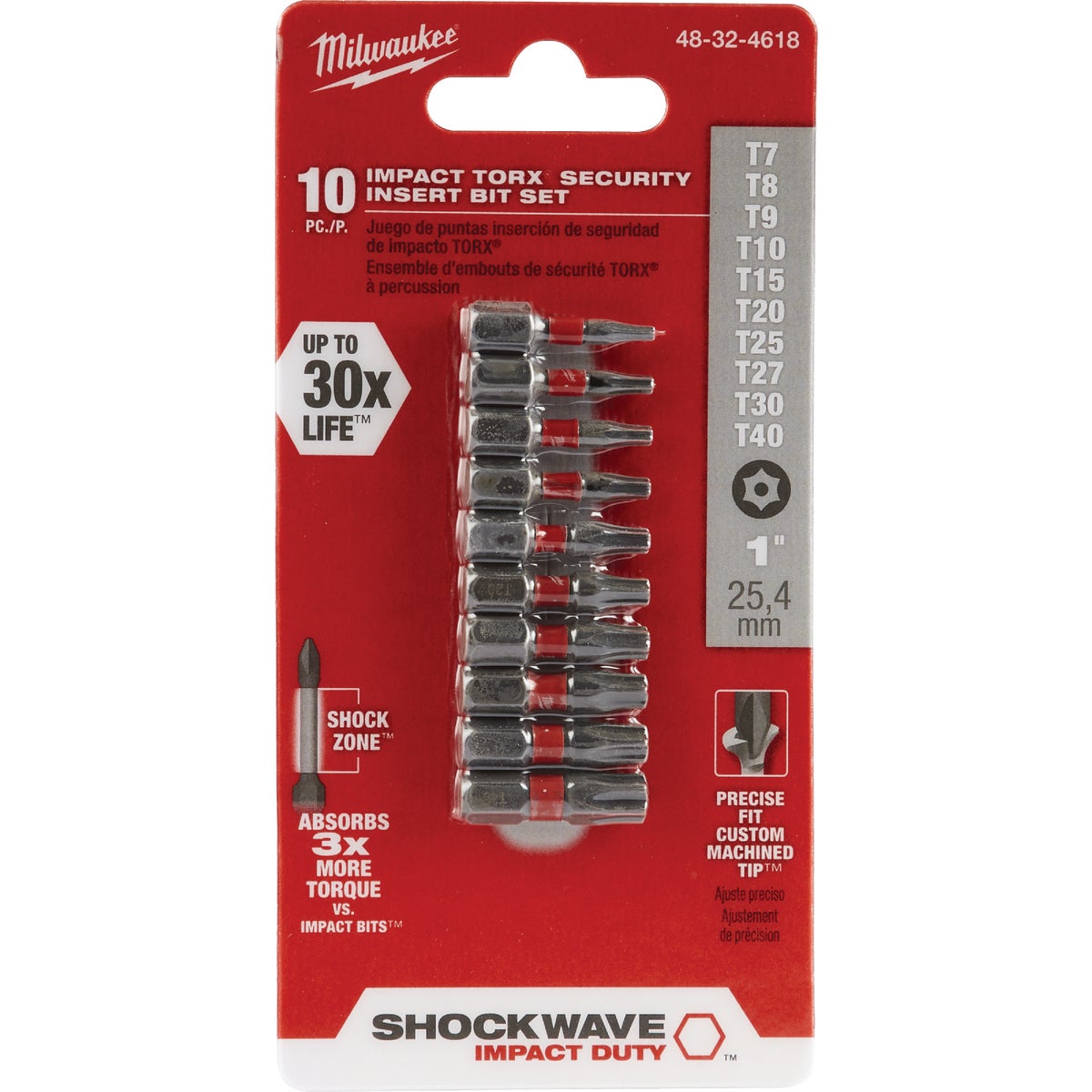 Milwaukee SHOCKWAVE Torx Security Insert Impact Screwdriver Bit Set (10-Piece)