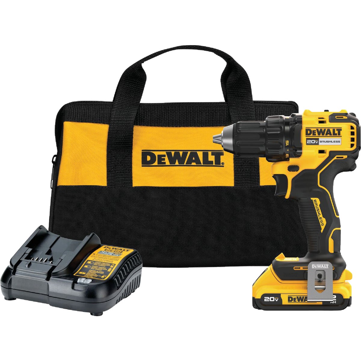 DEWALT 20-Volt MAX Lithium-Ion Brushless 1/2 In. Compact Cordless Drill Kit