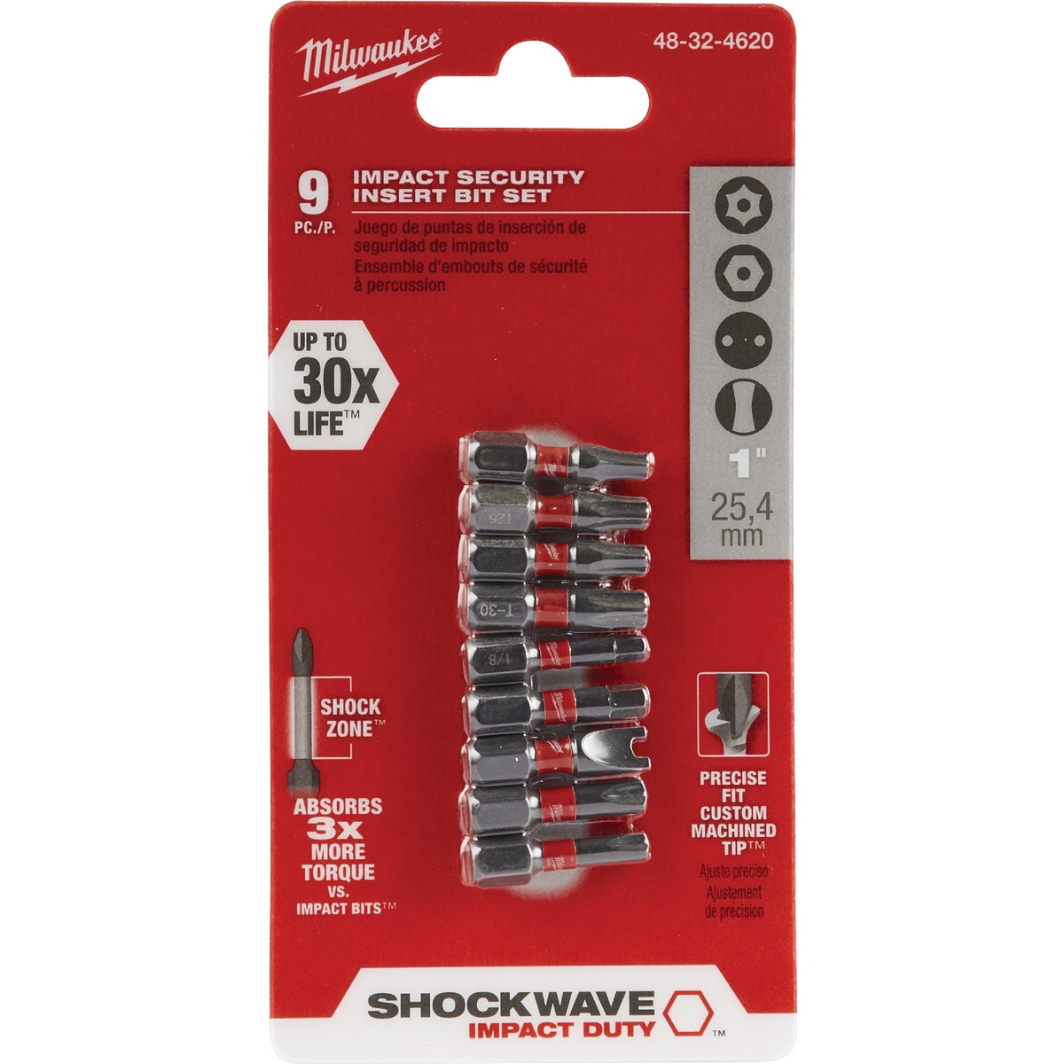 Milwaukee SHOCKWAVE Security Insert Impact Screwdriver Bit Set (9-Piece)