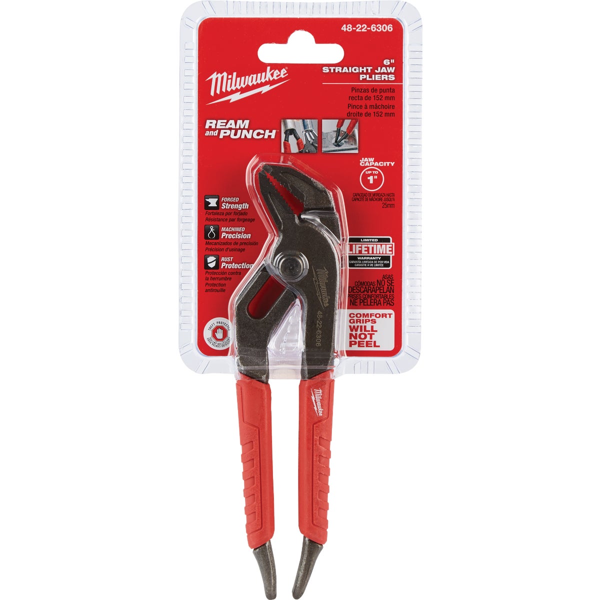 Milwaukee 6 In. Comfort Grip Straight Jaw Groove Joint Pliers