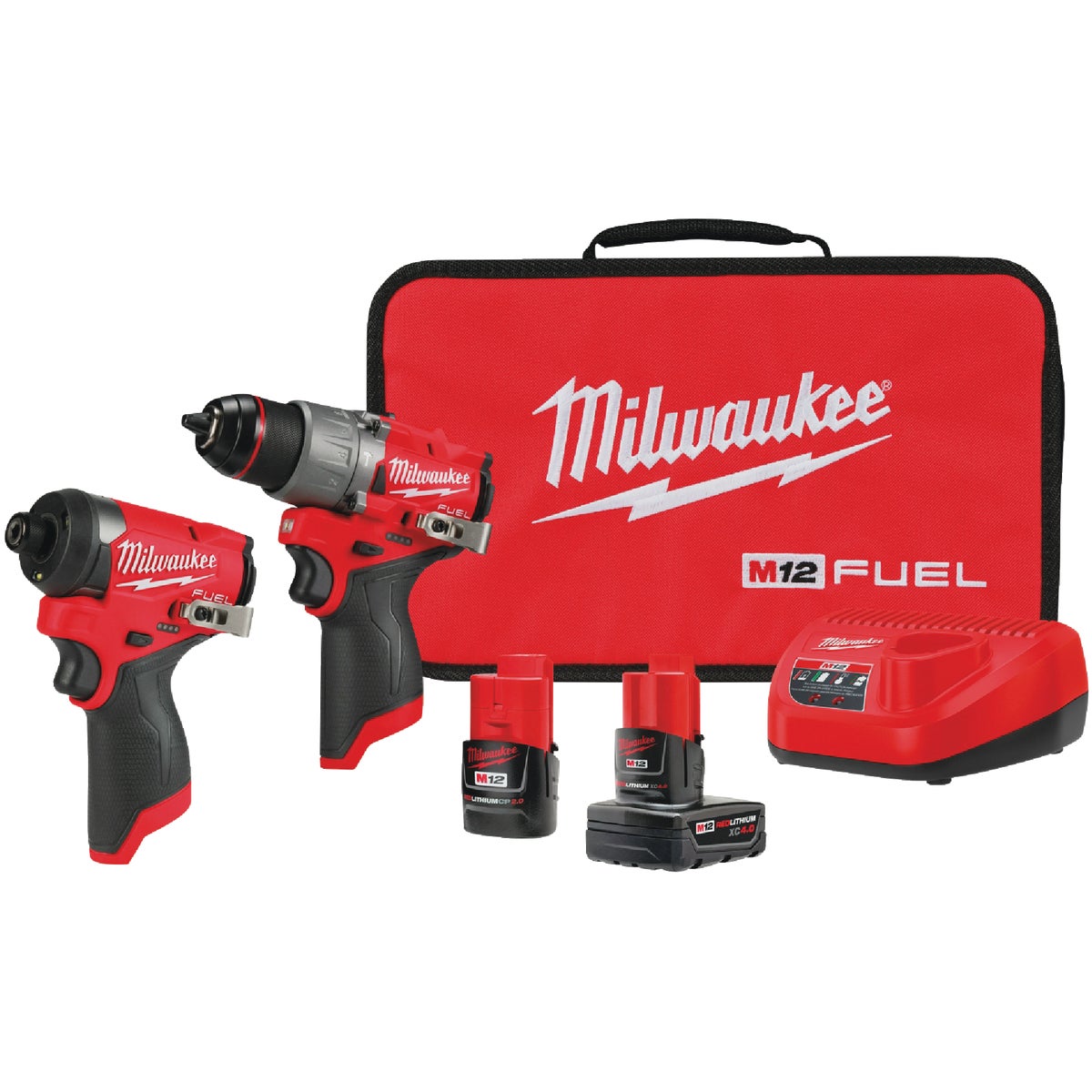 Milwaukee 2-Tool M12 FUEL 12 Volt Lithium-Ion Brushless Subcompact Hammer Drill & Impact Driver Cordless Tool Combo Kit
