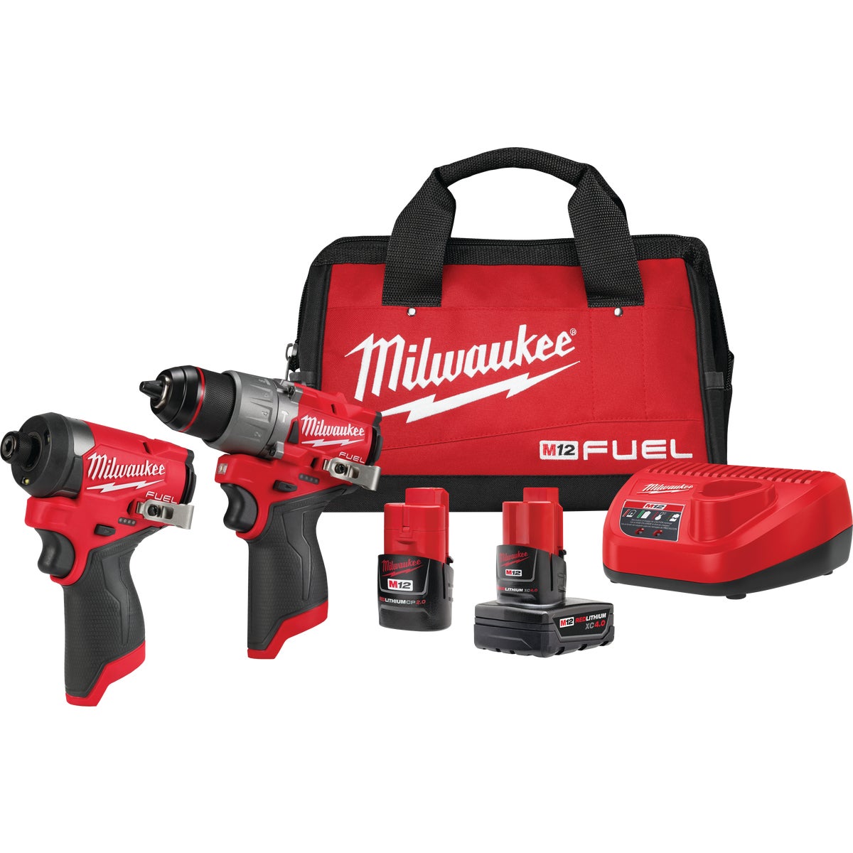 Milwaukee 2-Tool M12 FUEL 12 Volt Lithium-Ion Brushless Subcompact Hammer Drill & Impact Driver Cordless Tool Combo Kit