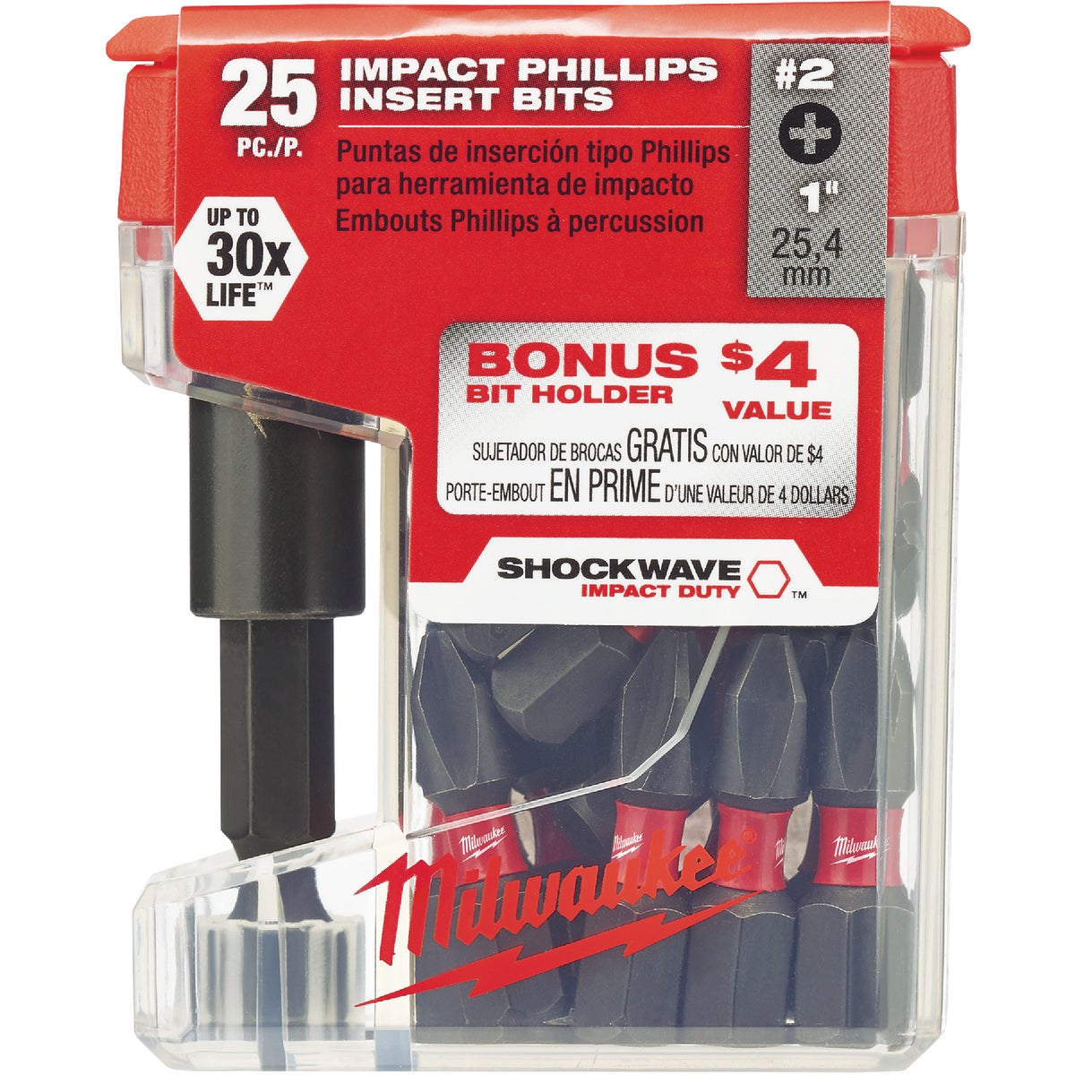 25PK 1″ #2 PHILLIPS BIT