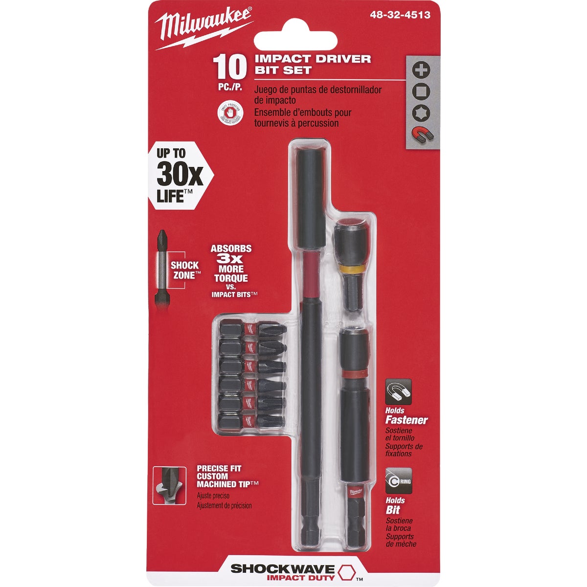 Milwaukee SHOCKWAVE Impact Screwdriver Bit Set (10-Piece)