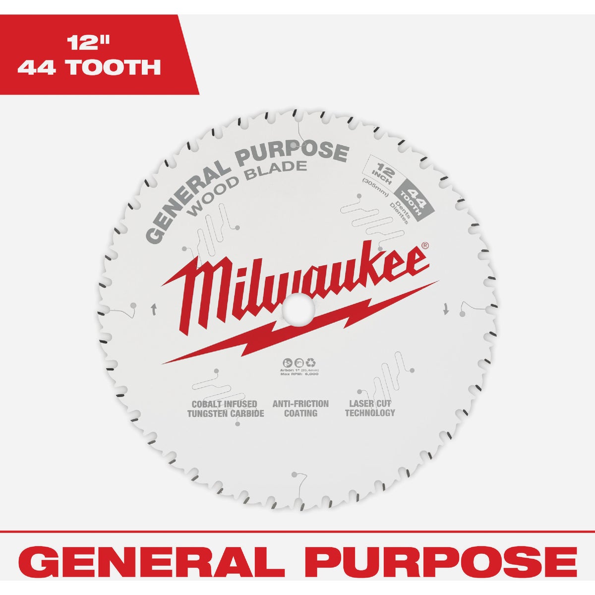 Milwaukee 12 In. 44-Tooth General Purpose Wood Circular Saw Blade