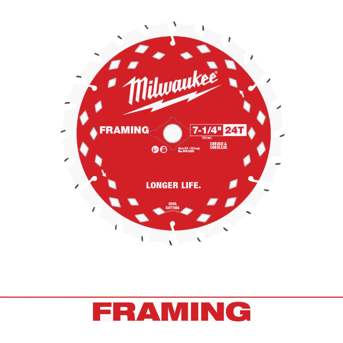 Milwaukee 7-1/4 In. 24-Tooth Framing Circular Saw Blade, Bulk
