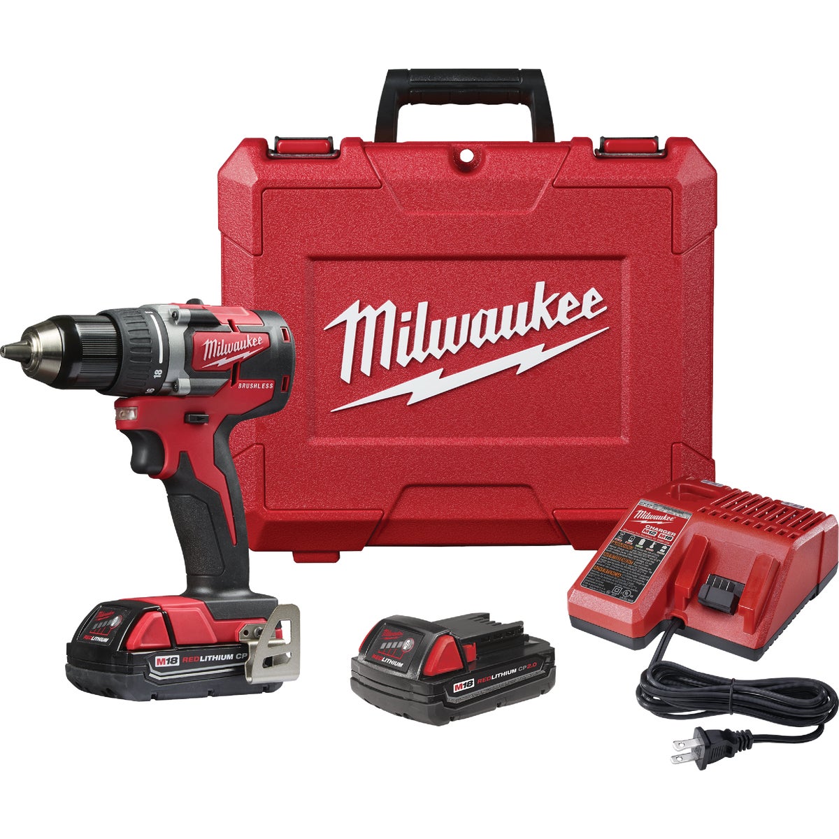 Milwaukee M18 Brushless 1/2 In. Compact Cordless Drill/Driver Kit