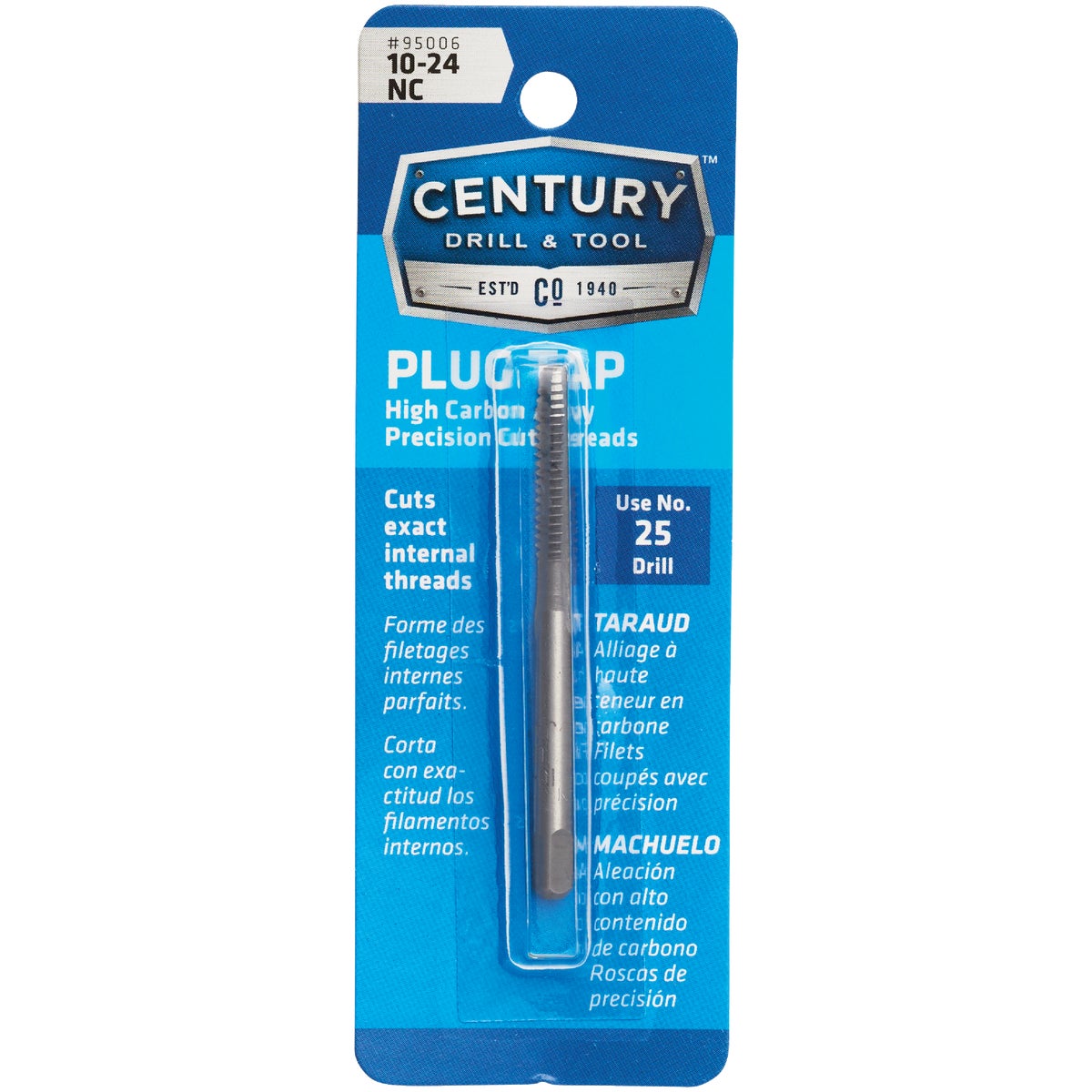 Century Drill & Tool 10-24 Carbon Steel National Coarse Tap-Plug