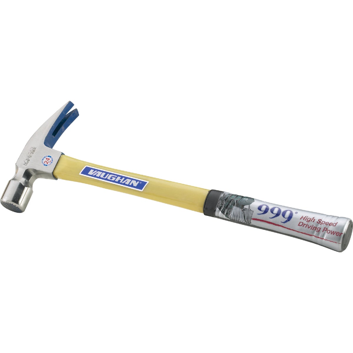 Vaughan 999 24 Oz. Milled-Face Rip Claw Hammer with Fiberglass Handle
