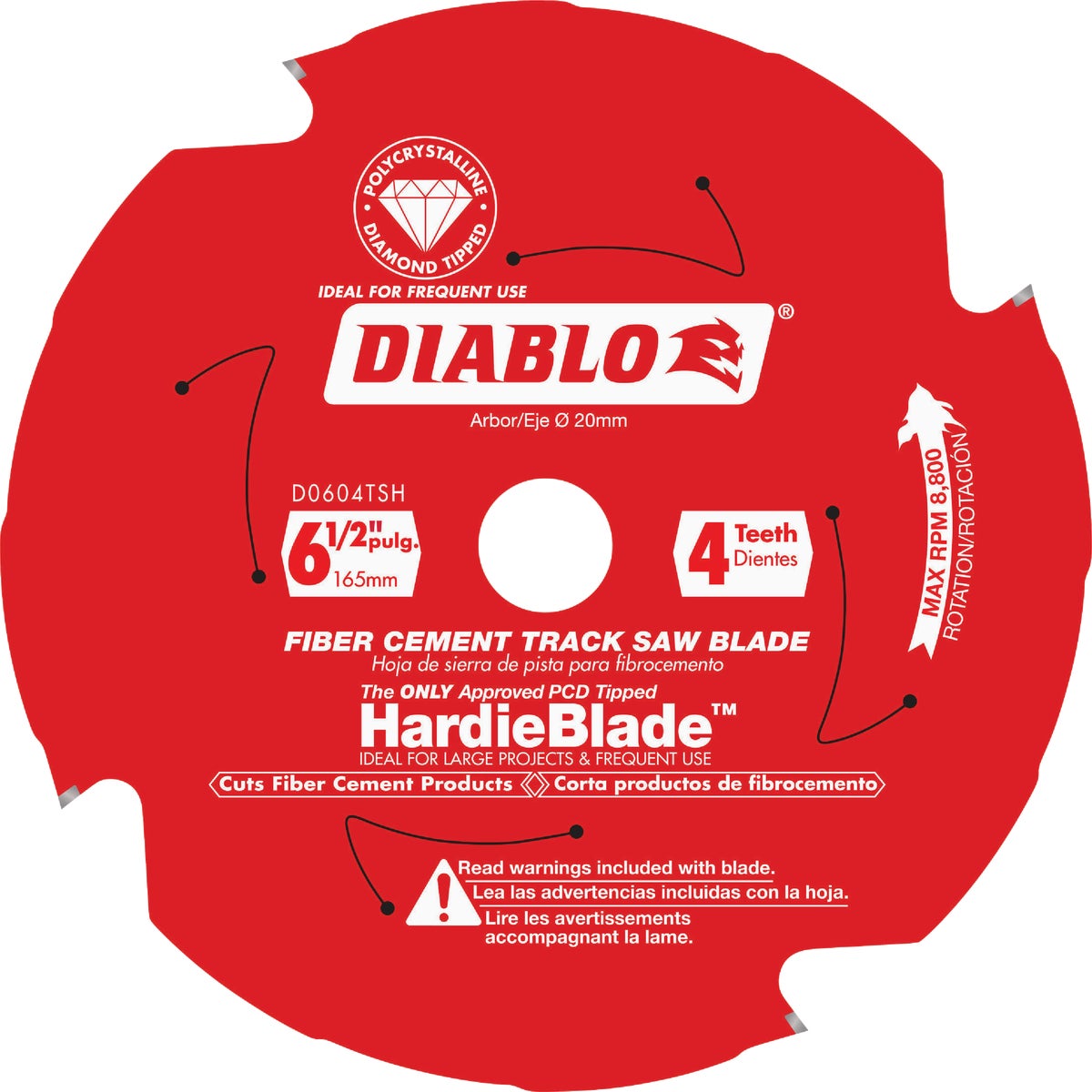 Diablo 6-1/2 In. 4-Tooth Fiber Cement Track Saw Blade