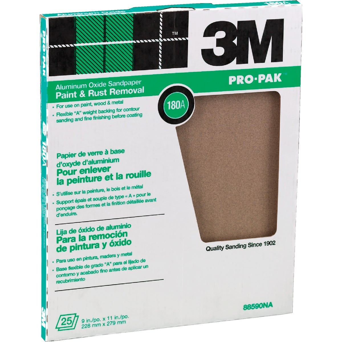 3M All-Purpose 9 In. x 11 In. 180 Grit Very Fine Sandpaper (25-Pack)