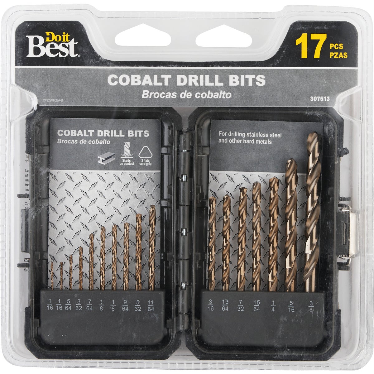 Do it Best 17-Piece Cobalt Drill Bit Set, 1/16 In. thru 3/8 In.